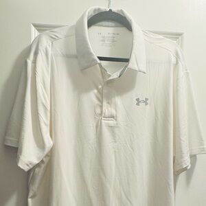 Under Armour White Polo Shirt Performance Fabric Like New - Never Worn